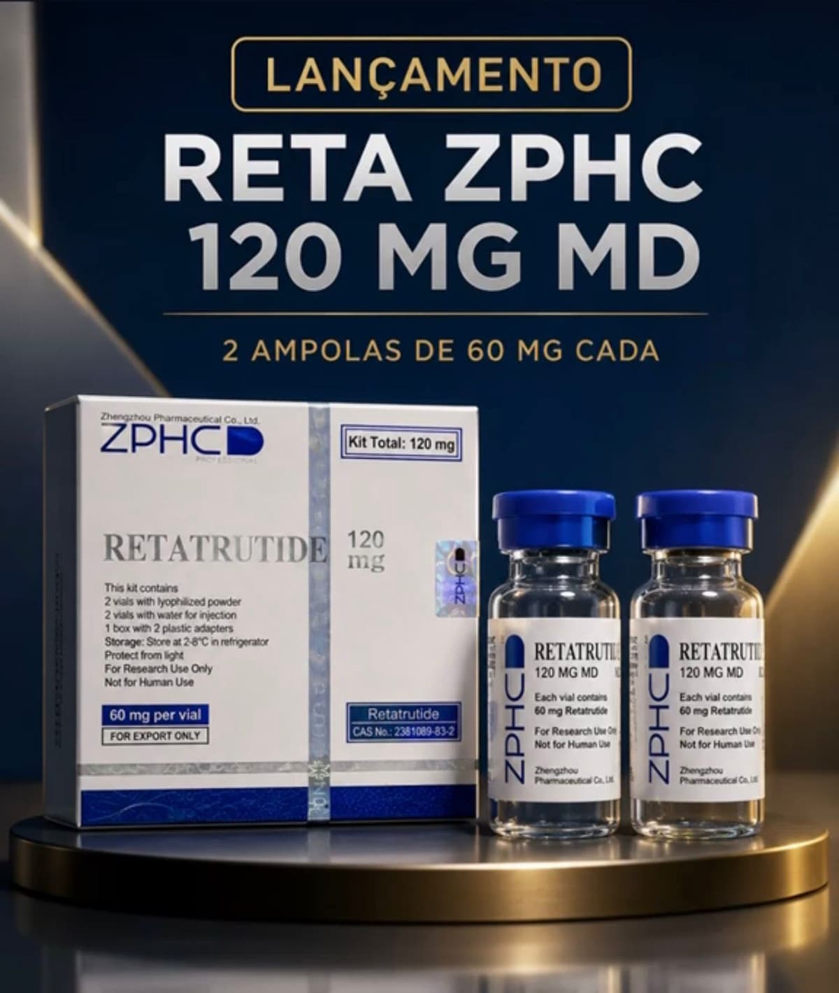 RETRATUTIDA ZPHC 120 MG MD - 2 AMPOLAS DE 60 – Retatrutida